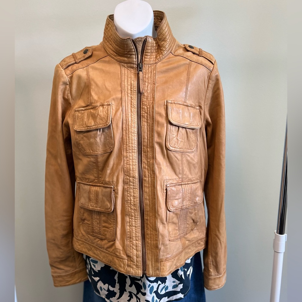 Lucky Brand Camel Leather Jacket